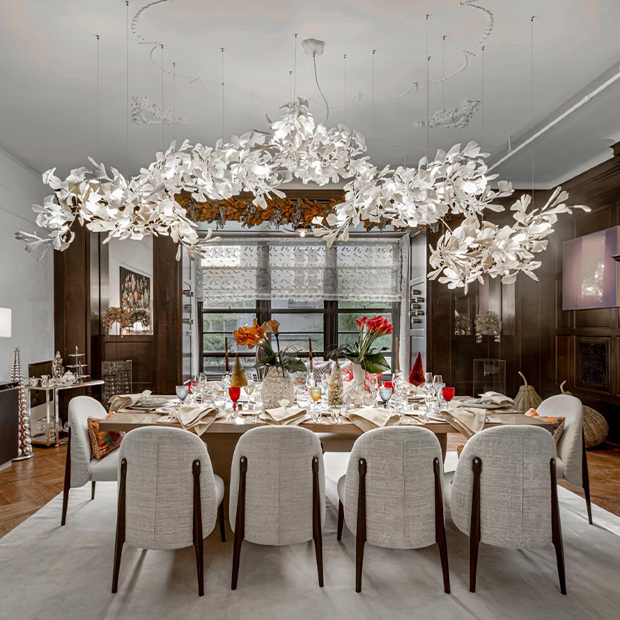 Vashayra Floral Capiz Shell Chandelier - Lamp Outdoor