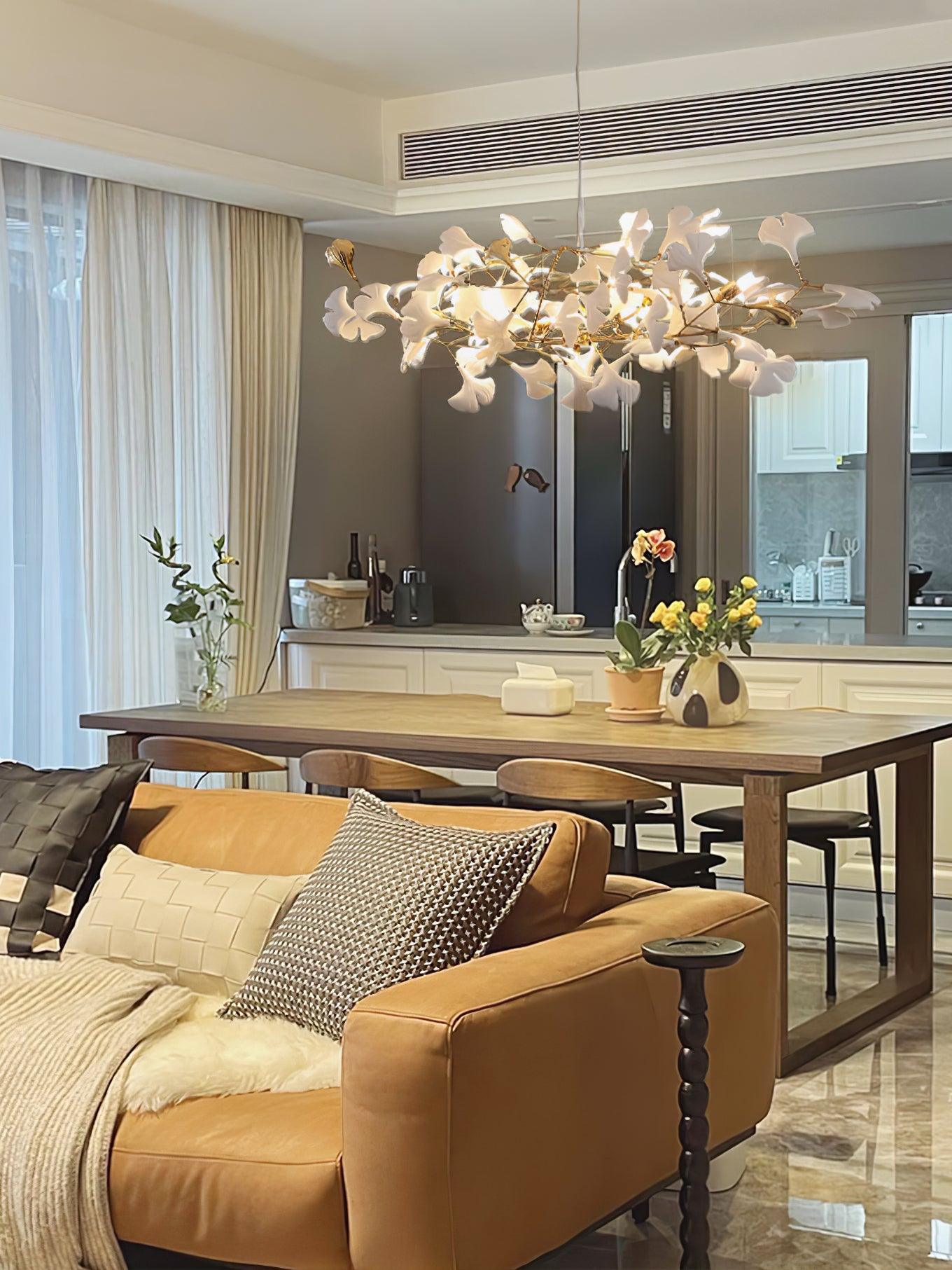 Vashayra Floral Capiz Shell Chandelier - Lamp Outdoor