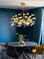 Aurora Chandelier Ginkgo Leaf Ceramic Sculptural - Lamp Outdoor