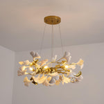 Aurora Chandelier Ginkgo Leaf Ceramic Sculptural - Lamp Outdoor