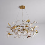 Aurora Chandelier Ginkgo Leaf Ceramic Sculptural - Lamp Outdoor