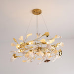 Aurora Chandelier Ginkgo Leaf Ceramic Sculptural - Lamp Outdoor