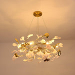 Aurora Chandelier Ginkgo Leaf Ceramic Sculptural - Lamp Outdoor