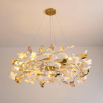 Aurora Chandelier Ginkgo Leaf Ceramic Sculptural - Lamp Outdoor