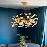 Aurora Chandelier Ginkgo Leaf Ceramic Sculptural - Lamp Outdoor