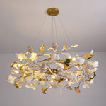 Aurora Chandelier Ginkgo Leaf Ceramic Sculptural - Lamp Outdoor