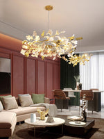 Aurora Chandelier Ginkgo Leaf Ceramic Sculptural - Lamp Outdoor