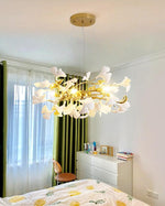 Aurora Chandelier Ginkgo Leaf Ceramic Sculptural - Lamp Outdoor
