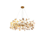 Aurora Chandelier Ginkgo Leaf Ceramic Sculptural - Lamp Outdoor