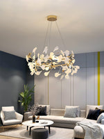 Ovyneth Postmodern Luxury Gingko Metal Ceramics Chandelier - Lamp Outdoor