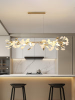 Ovyneth Postmodern Luxury Gingko Metal Ceramics Chandelier - Lamp Outdoor