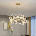 Ovyneth Postmodern Luxury Gingko Metal Ceramics Chandelier - Lamp Outdoor