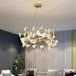 Ovyneth Postmodern Luxury Gingko Metal Ceramics Chandelier - Lamp Outdoor