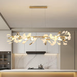 Ovyneth Postmodern Luxury Gingko Metal Ceramics Chandelier - Lamp Outdoor