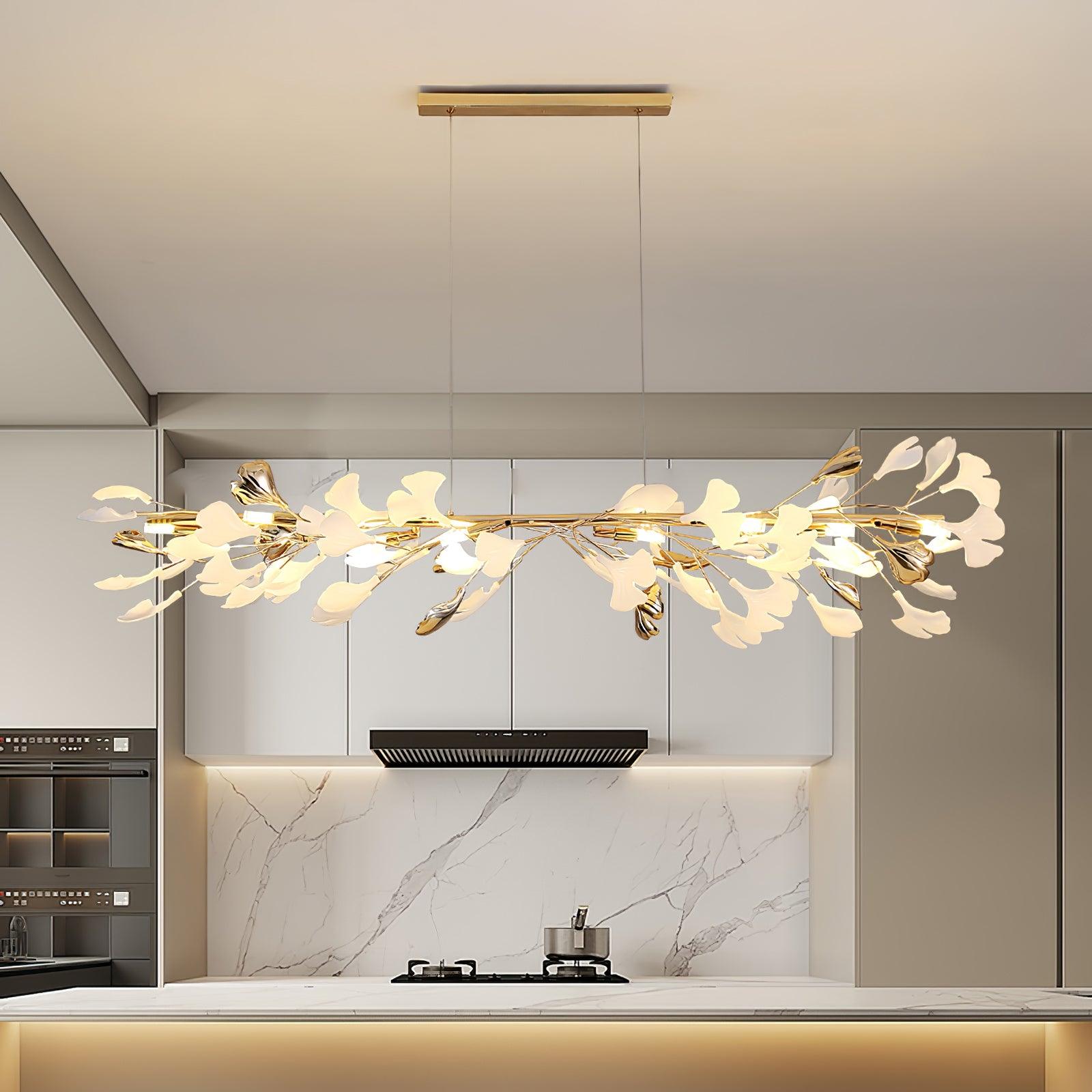 Ovyneth Postmodern Luxury Gingko Metal Ceramics Chandelier - Lamp Outdoor