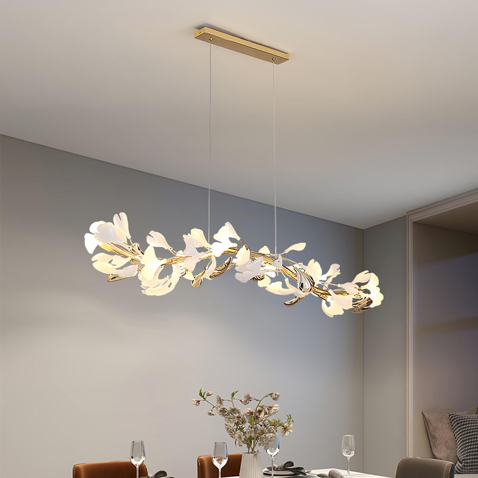 Ovyneth Postmodern Luxury Gingko Metal Ceramics Chandelier - Lamp Outdoor