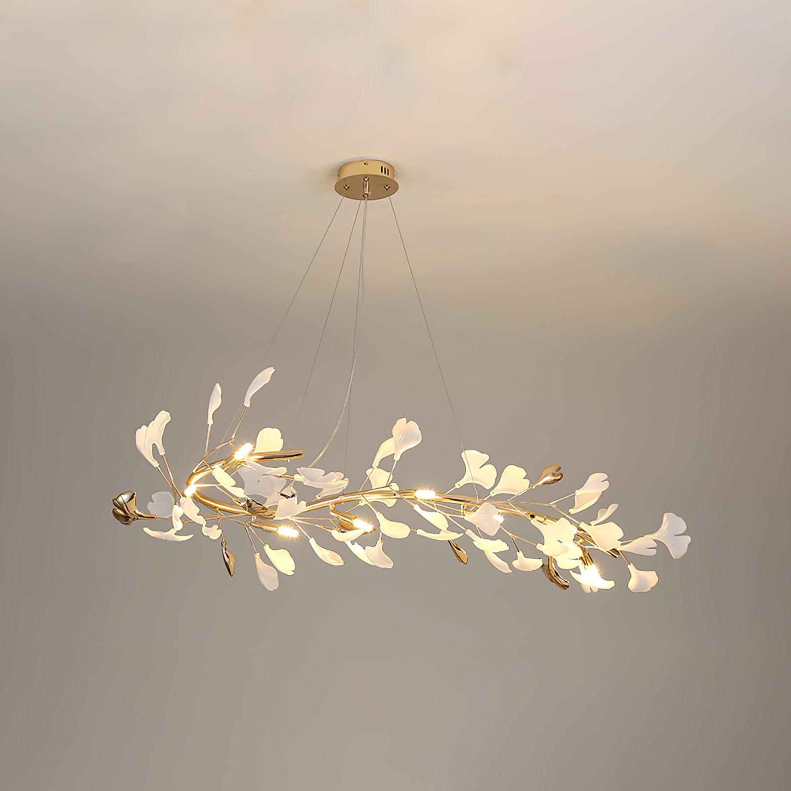 Ovyneth Postmodern Luxury Gingko Metal Ceramics Chandelier - Lamp Outdoor