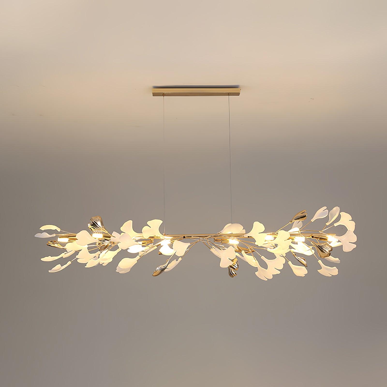 Ovyneth Postmodern Luxury Gingko Metal Ceramics Chandelier - Lamp Outdoor