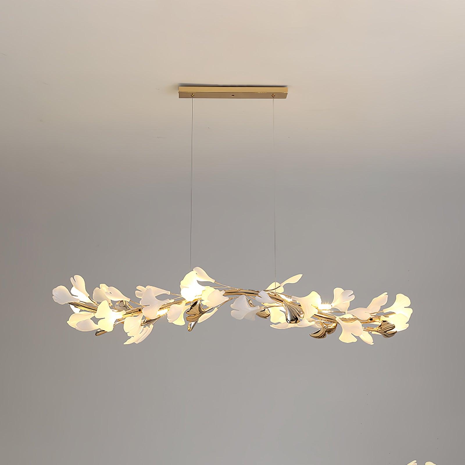 Ovyneth Postmodern Luxury Gingko Metal Ceramics Chandelier - Lamp Outdoor
