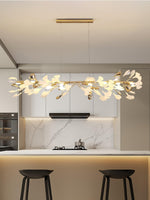 Ovyneth Postmodern Luxury Gingko Metal Ceramics Chandelier - Lamp Outdoor