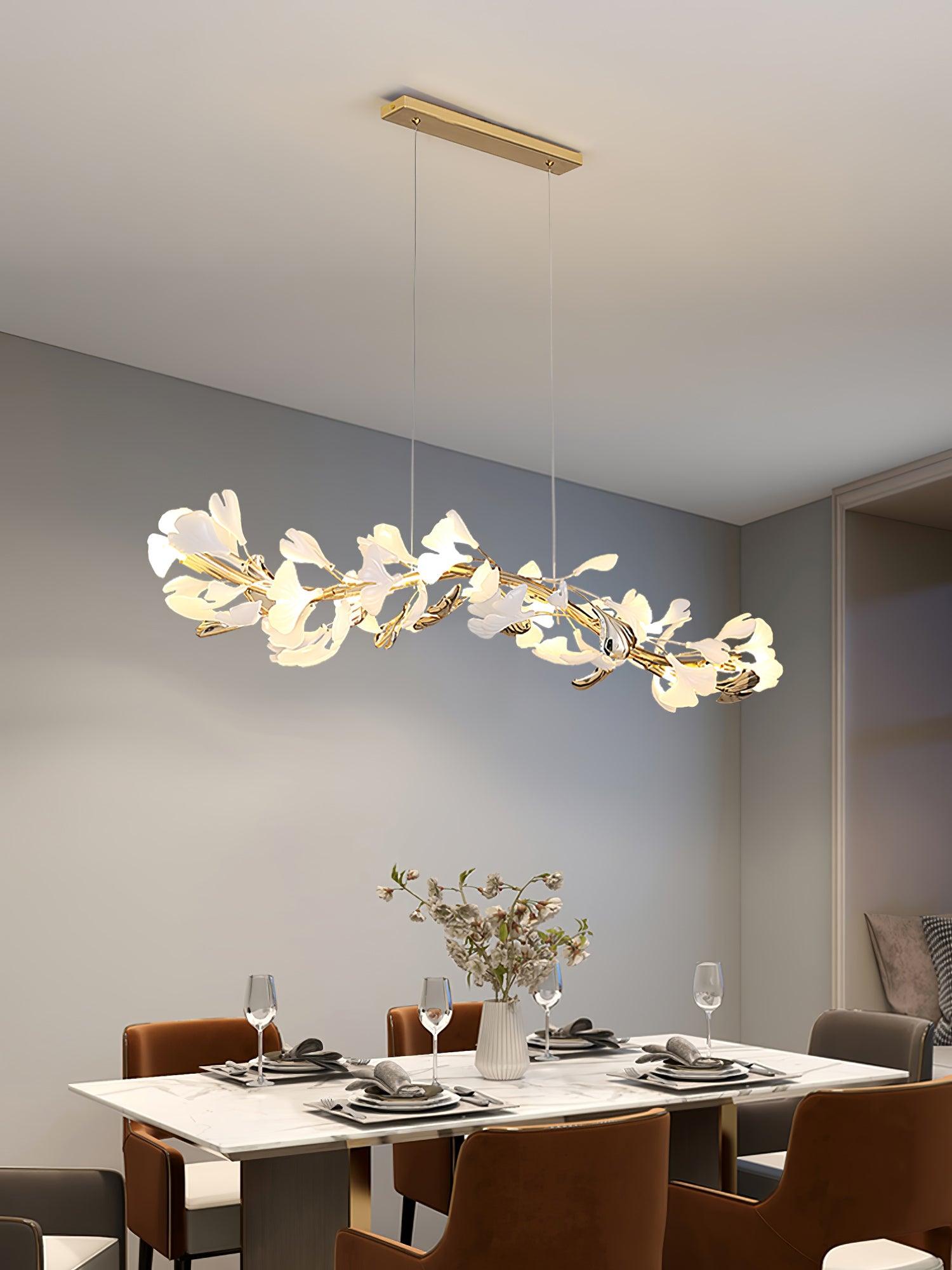 Ovyneth Postmodern Luxury Gingko Metal Ceramics Chandelier - Lamp Outdoor