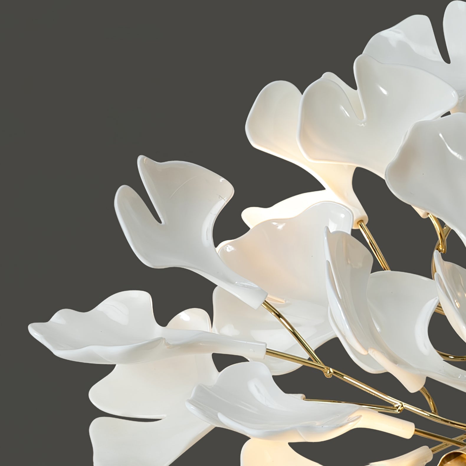 Ivmarel Gingko Long Branch Ceramics Chandelier - Lamp Outdoor