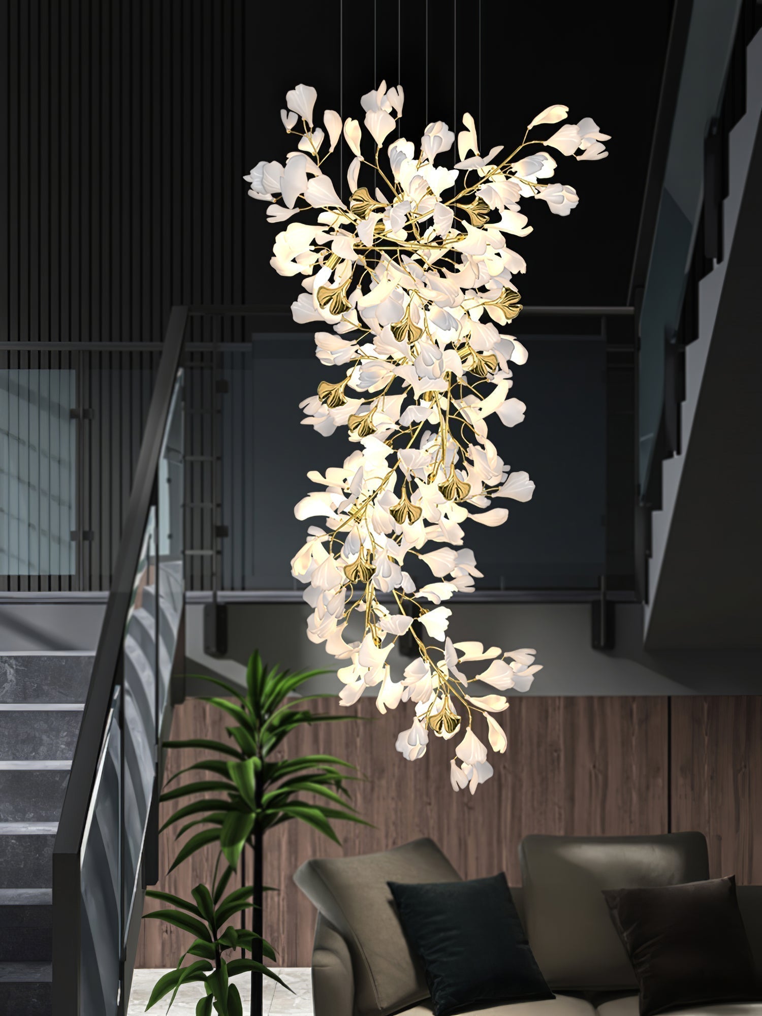 Ilvyniel Gingko Chandelier - Lamp Outdoor