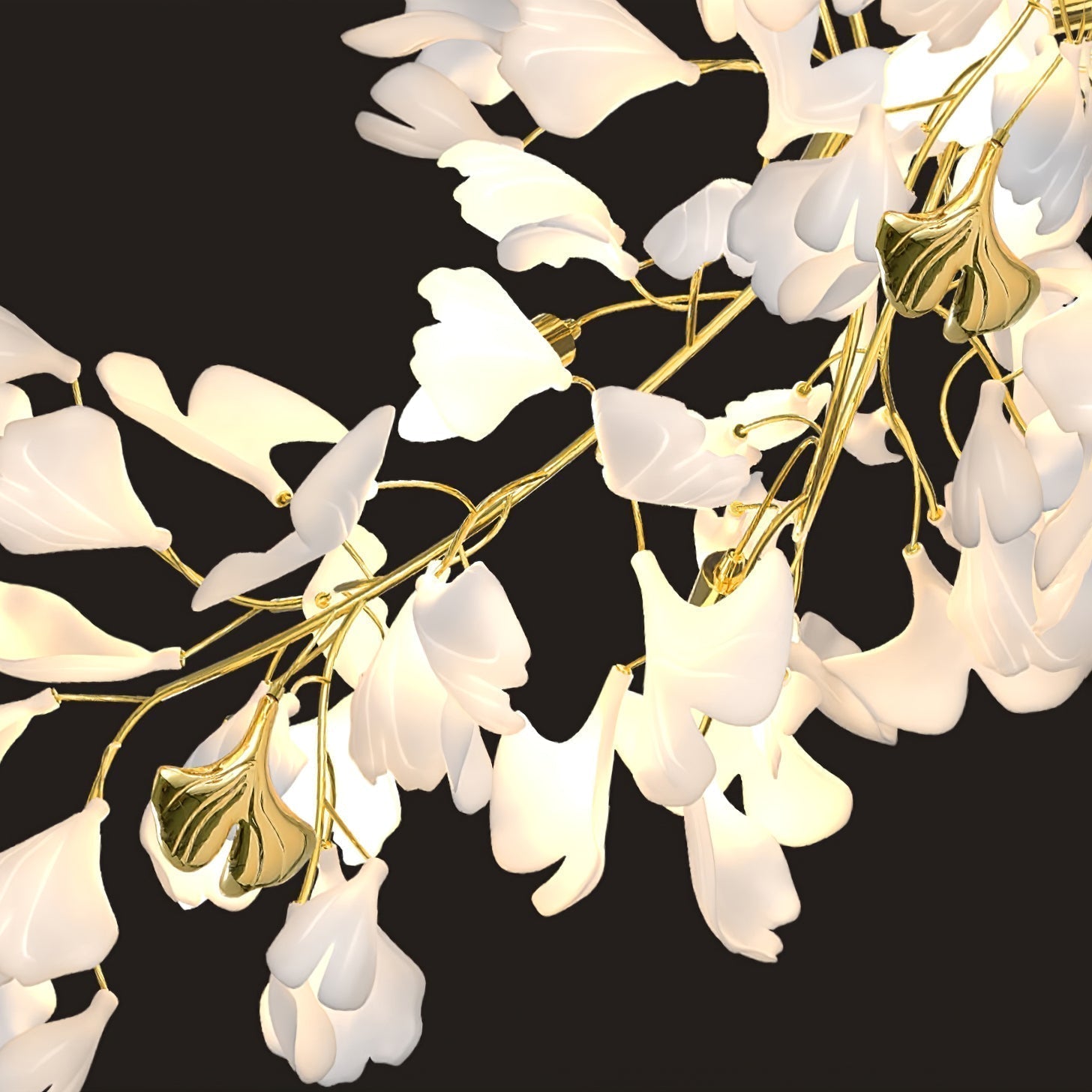Ivmarel Gingko Long Branch Ceramics Chandelier - Lamp Outdoor