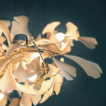 Eurzoris Gingko Metal Leaf Chandelier - Lamp Outdoor