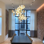 Eurzoris Gingko Metal Leaf Chandelier - Lamp Outdoor
