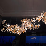 Eurzoris Gingko Metal Leaf Chandelier - Lamp Outdoor