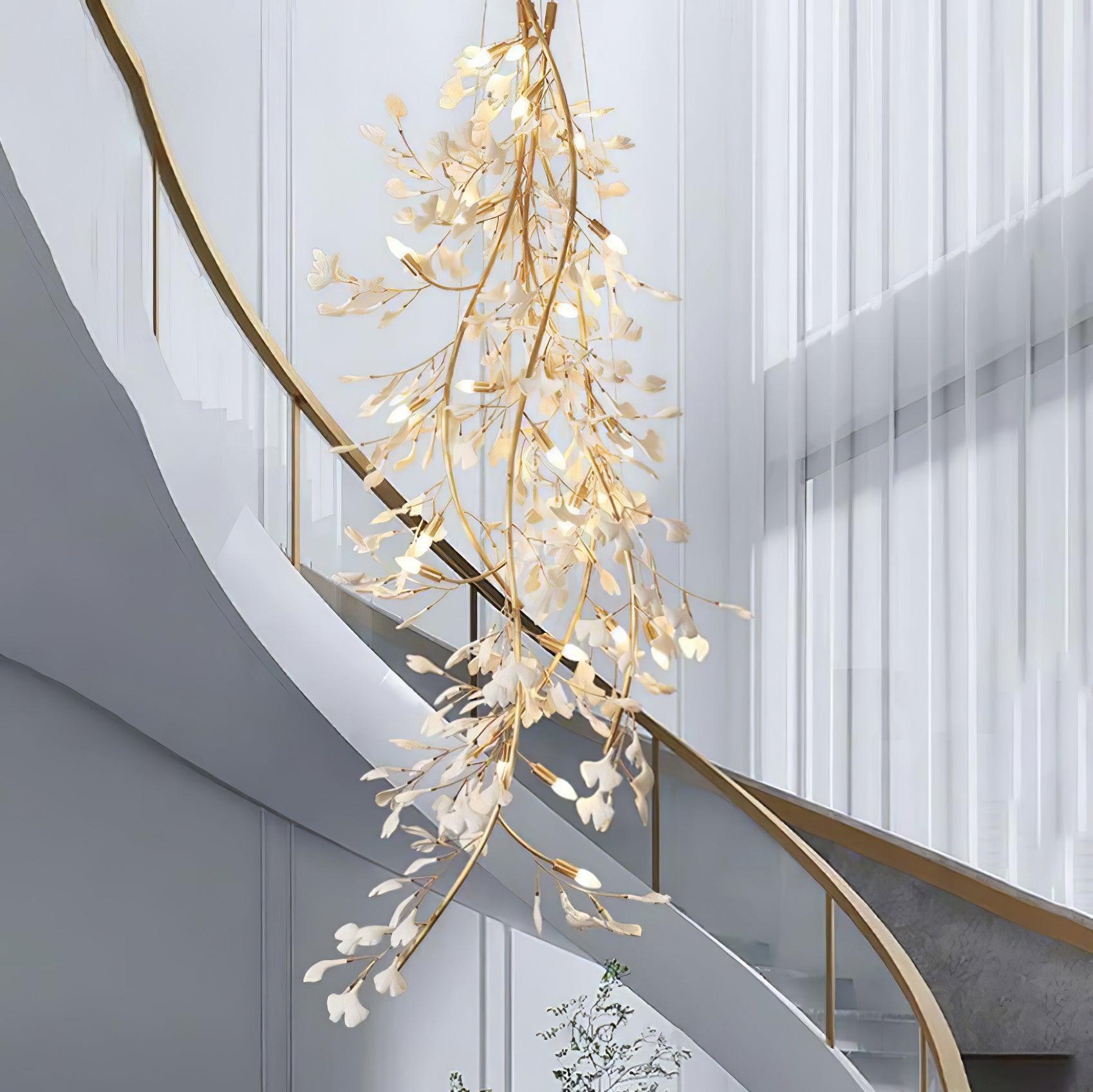 Ivmarel Gingko Long Branch Ceramics Chandelier - Lamp Outdoor