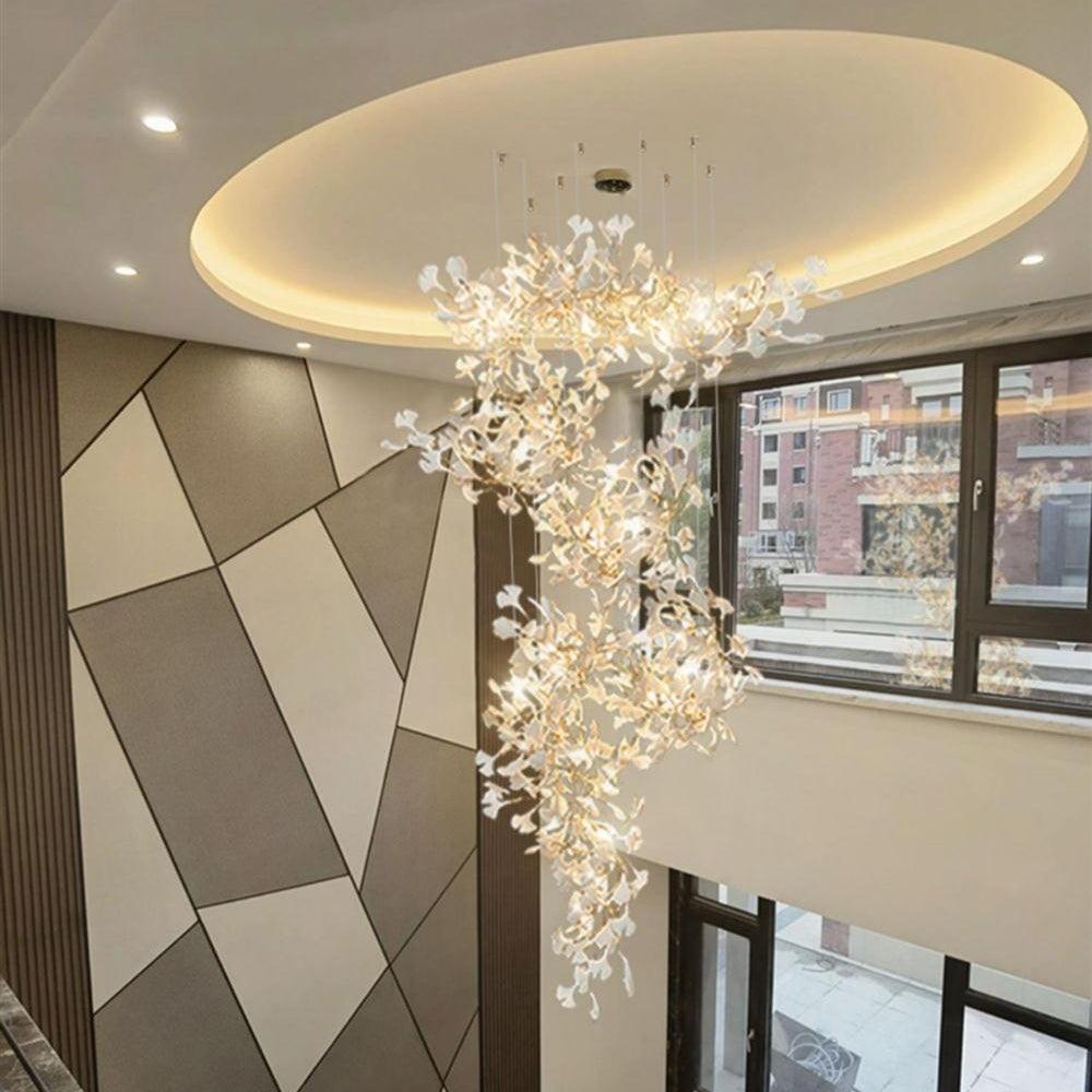 Alvenan Gingko Ceramic Combination Chandelier - Lamp Outdoor