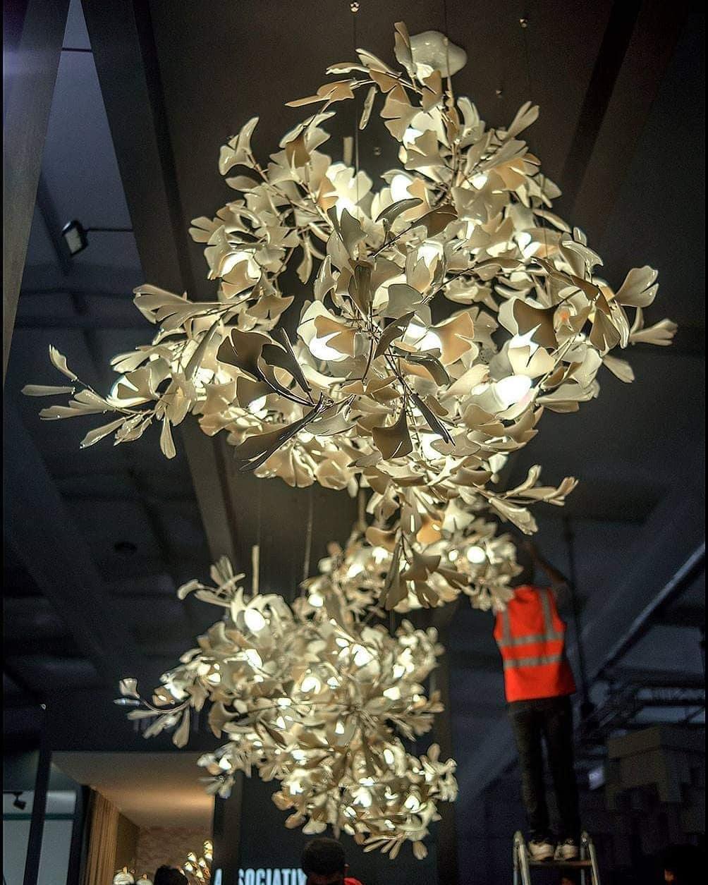 Alvenan Gingko Ceramic Combination Chandelier - Lamp Outdoor