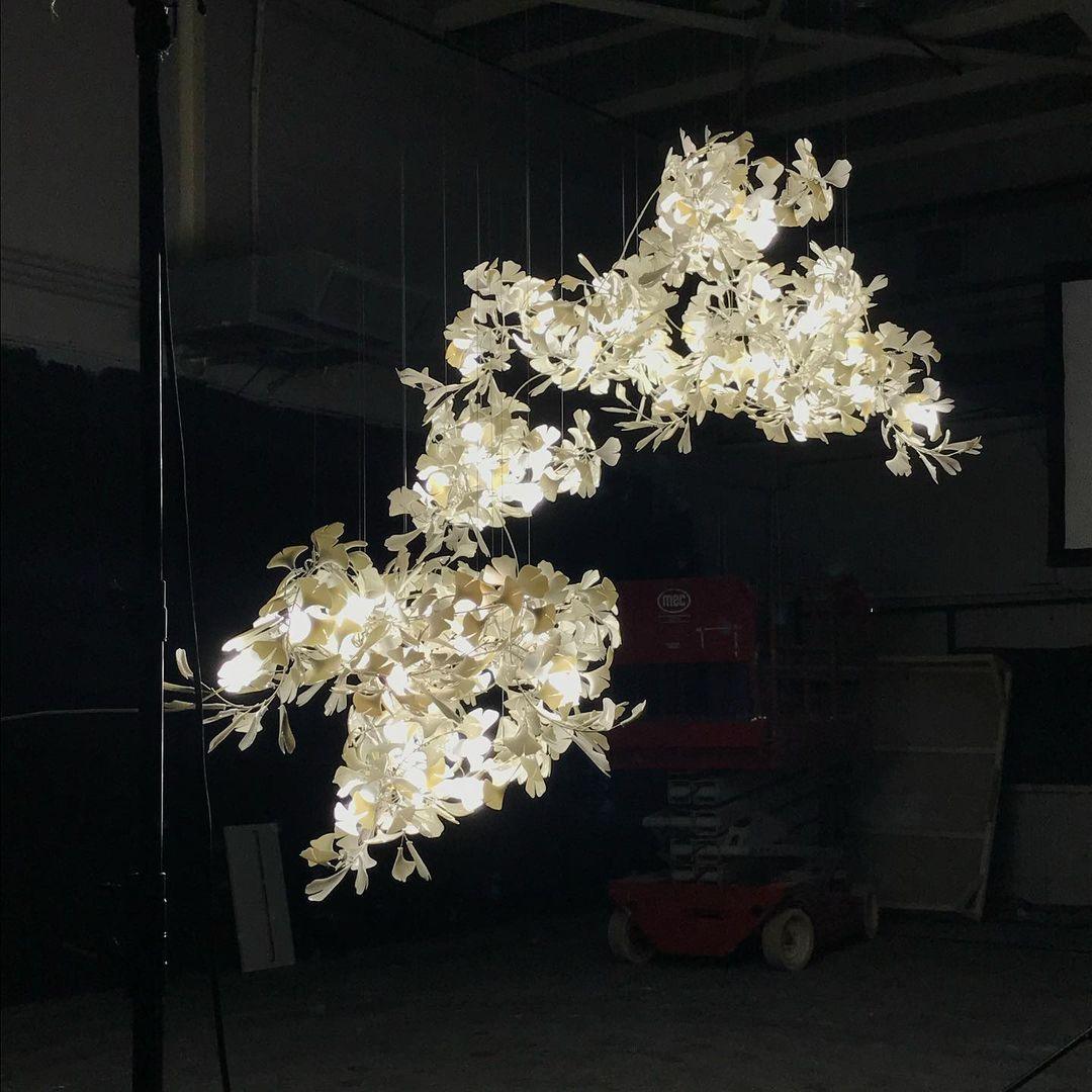 Alvenan Gingko Ceramic Combination Chandelier - Lamp Outdoor