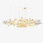 Unoryra Postmodern Luxury Ginkgo Cloud Ceramics Metal Chandelier - Lamp Outdoor