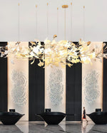 Unoryra Postmodern Luxury Ginkgo Cloud Ceramics Metal Chandelier - Lamp Outdoor