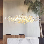 Unoryra Postmodern Luxury Ginkgo Cloud Ceramics Metal Chandelier - Lamp Outdoor