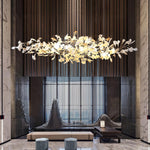 Unoryra Postmodern Luxury Ginkgo Cloud Ceramics Metal Chandelier - Lamp Outdoor