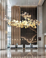 Unoryra Postmodern Luxury Ginkgo Cloud Ceramics Metal Chandelier - Lamp Outdoor