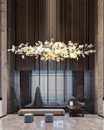 Unoryra Postmodern Luxury Ginkgo Cloud Ceramics Metal Chandelier - Lamp Outdoor