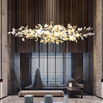 Unoryra Postmodern Luxury Ginkgo Cloud Ceramics Metal Chandelier - Lamp Outdoor