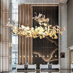 Unoryra Postmodern Luxury Ginkgo Cloud Ceramics Metal Chandelier - Lamp Outdoor