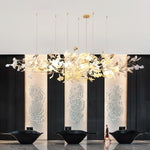 Unoryra Postmodern Luxury Ginkgo Cloud Ceramics Metal Chandelier - Lamp Outdoor
