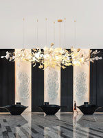 Unoryra Postmodern Luxury Ginkgo Cloud Ceramics Metal Chandelier - Lamp Outdoor