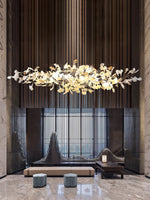 Unoryra Postmodern Luxury Ginkgo Cloud Ceramics Metal Chandelier - Lamp Outdoor