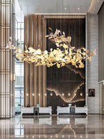 Unoryra Postmodern Luxury Ginkgo Cloud Ceramics Metal Chandelier - Lamp Outdoor