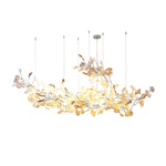 Unoryra Postmodern Luxury Ginkgo Cloud Ceramics Metal Chandelier - Lamp Outdoor