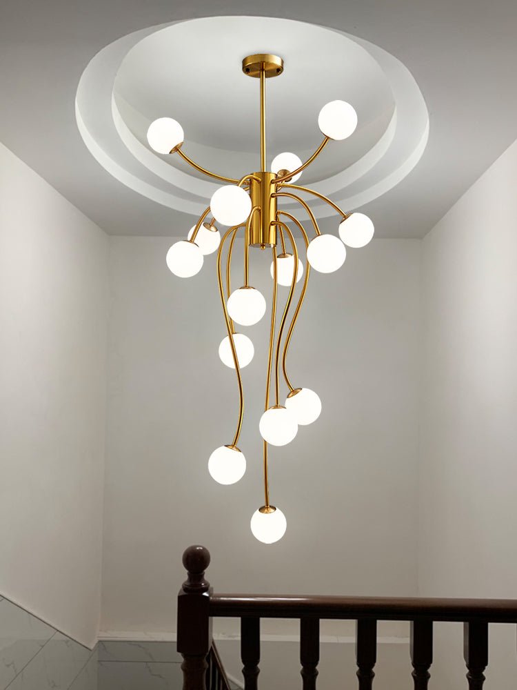 Astralyn Brass Globe Chandelier - Lamp Outdoor