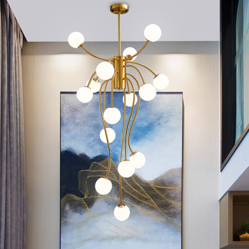 Astralyn Brass Globe Chandelier - Lamp Outdoor